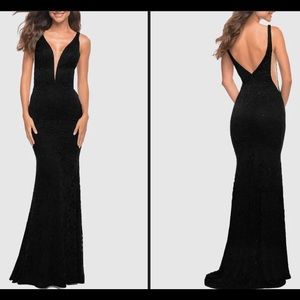 La femme illusions inset lace gown
